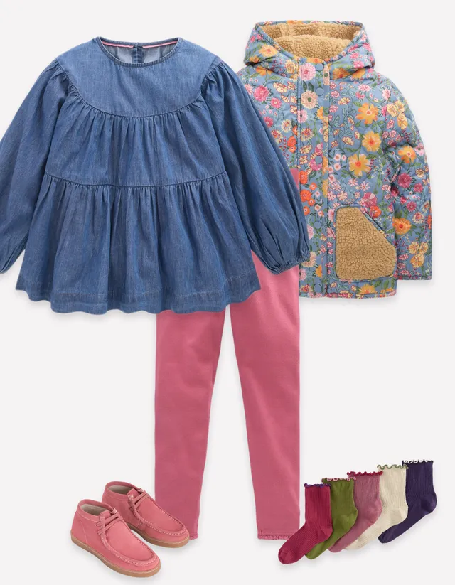 Borg Padded Jacket - Blue Floral | Boden USA